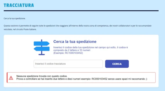 Sistema tracciatura mbpost.it dopo l'aggiornamento