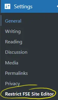 Restrict FSE Site Editor Voce Menu